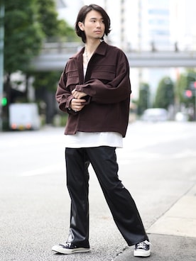 「JUNRED（ジュンレッド）のアイテム（ジャケット/アウター）」を使った、TOBIさん（メンズ・168cm）の秋コーディネート