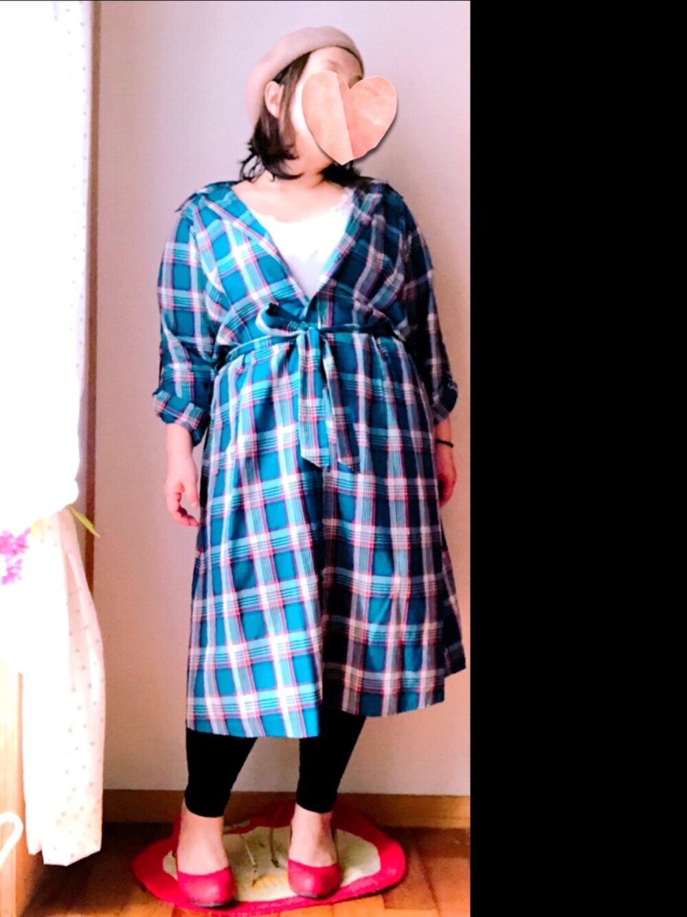 「秋コーデ、ぽっちゃり、ぽっちゃりコーデ、大きいサイズ、プラスサイズ、ラファコーデ、KINGLI LY、シャツワンピ、まんまる女子、着痩せ」｜「キングリリーのアイテム（シャツワンピース、ブルー系）」を使った、すもも🍑まんまる女子さん（レディース・153cm）の秋コーディネートの1枚目の写真