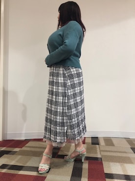 「one after another NICE CLAUP（ワンアフターアナザーナイスクラップ）のリバーシブルプリーツスカート（スカート）」を使った、okazakiさん（レディース・163cm）の春コーディネート