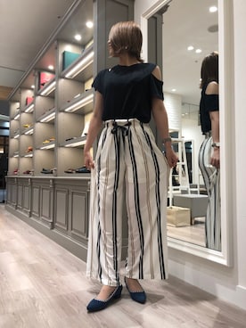 「AZUL by moussy（アズールバイマウジー）のアイテム（その他パンツ）」を使った、okazakiさん（レディース・163cm）の夏コーディネート