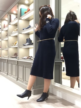 「UNIQLO（ユニクロ）のアイテム（ワンピース/ドレス）」を使った、okazakiさん（レディース・163cm）の冬コーディネート
