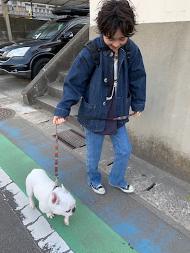 「orSlow（オアスロウ）のアイテム（ジャケット/アウター）」を使った、あずささん（レディース・153cm）の秋コーディネート