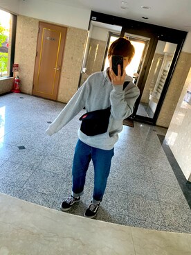 「carhartt」｜「アイテム（メッセンジャーバッグ）」を使った、なかさん（メンズ・170cm）の冬コーディネート