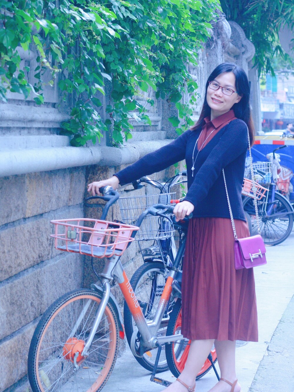 「Ms 岚のアイテム（ワンピース、ブラウン系）」を使った、flowerさん（レディース・162cm）の春コーディネートの1枚目の写真