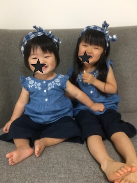 「GAP（ギャップ）のアイテム（チュニック）」を使った、yu  ❤️ ayaさん（キッズ・90cm）の夏コーディネート