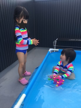 「アイテム（ラッシュガード、その他）」を使った、yu  ❤️ ayaさん（キッズ・90cm）の夏コーディネート