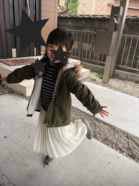 「西松屋（ニシマツヤ）のアイテム（モッズコート）」を使った、yu  ❤️ ayaさん（キッズ・100cm）の冬コーディネート