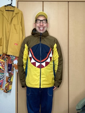 「STARTER BLACK LABEL（スターターブラックレーベル）のアイテム（帽子）」を使った、ノビ山本さん（メンズ・170cm）の冬コーディネート