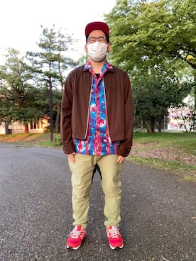 「KENZO」｜「アイテム（キャップ）」を使った、ノビ山本さん（メンズ・170cm）の春コーディネート