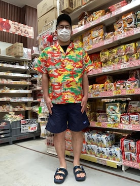 「SANTA CRUZ（サンタクルーズ）のアイテム（キャップ）」を使った、ノビ山本さん（メンズ・170cm）の夏コーディネート