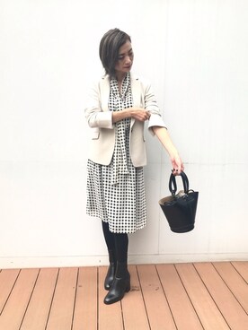 「シフォンブラウス」｜「アイテム（ジャケット/アウター）」を使った、chaki4444さん（レディース・170cm）の秋コーディネート