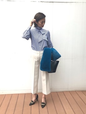 「ボウタイシャツ」｜chaki4444さん（レディース・170cm）の秋コーディネート