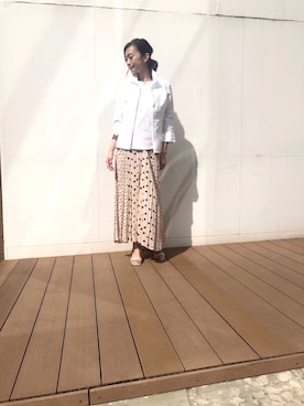 「ドット柄スカート」｜chaki4444さん（レディース・170cm）の春コーディネート
