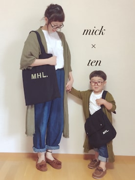 「アイテム（モカシン/デッキシューズ）」を使った、micktenさん（レディース・158cm）の秋コーディネート