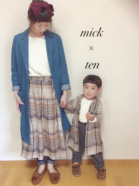 「アイテム（モカシン/デッキシューズ）」を使った、micktenさん（レディース・158cm）の秋コーディネート