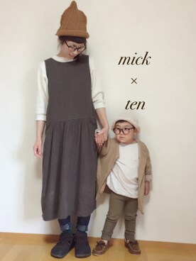 「アイテム（モカシン/デッキシューズ）」を使った、micktenさん（レディース・158cm）の秋コーディネート