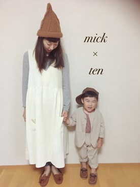 「アイテム（モカシン/デッキシューズ）」を使った、micktenさん（レディース・158cm）の秋コーディネート