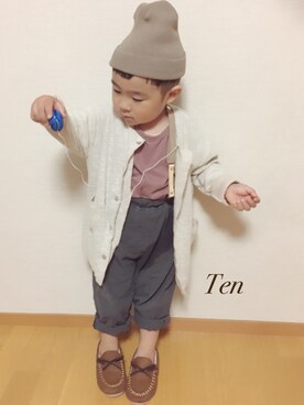 「アイテム（モカシン/デッキシューズ）」を使った、micktenさん（レディース・158cm）の秋コーディネート
