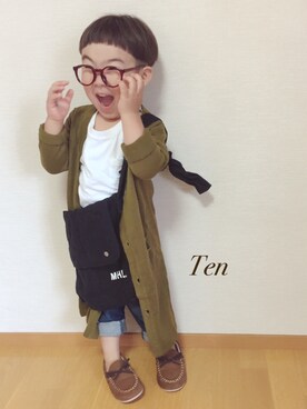 「アイテム（モカシン/デッキシューズ）」を使った、micktenさん（レディース・158cm）の秋コーディネート