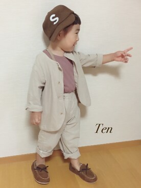 「アイテム（モカシン/デッキシューズ）」を使った、micktenさん（レディース・158cm）の秋コーディネート