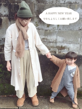 「新年一発目」｜「アイテム（シャツワンピース）」を使った、micktenさん（レディース・158cm）の冬コーディネート