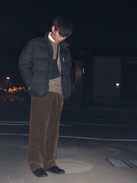「MANEBU（マネブ）のアイテム（その他シューズ）」を使った、おかめさん（メンズ・179cm）の冬コーディネート