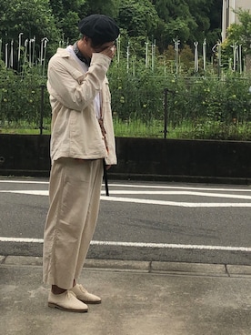 「Right-on（ライトオン）のアイテム（ハンチング/ベレー帽）」を使った、おかめさん（メンズ・178cm）の夏コーディネート