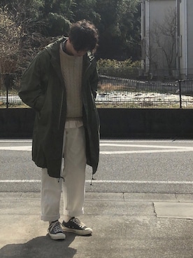 「M-51」｜「アイテム（モッズコート）」を使った、おかめさん（メンズ・179cm）の冬コーディネート