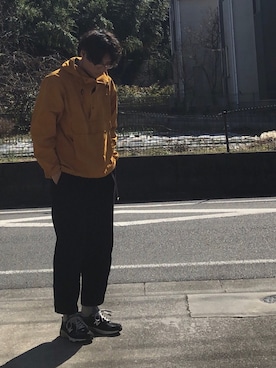「993」｜「アイテム（ジャケット/アウター）」を使った、おかめさん（メンズ・179cm）の冬コーディネート