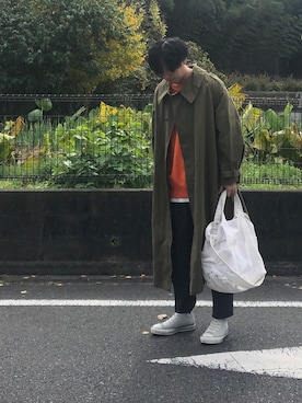 「フランス軍」｜「アイテム（アクセサリー）」を使った、おかめさん（メンズ・179cm）の秋コーディネート