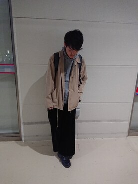 「STUDIOUS BLUE（ストゥディオスブルー）のアイテム（ブルゾン）」を使った、HAPPY HAMPTYさん（メンズ・175cm）の秋コーディネート