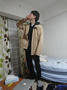 「STUDIOUS BLUE（ストゥディオスブルー）のアイテム（ブルゾン）」を使った、HAPPY HAMPTYさん（メンズ・175cm）の秋コーディネート