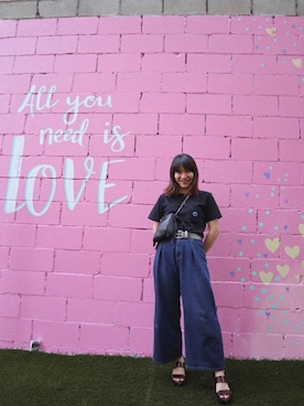 「アイテム（シューズ、イエロー系）」を使った、MAIさん（レディース・153cm）の夏コーディネート