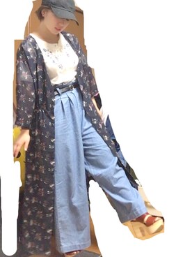 「LOWRYS FARM（ローリーズファーム）のアイテム（カーディガン/ボレロ、ブラック系）」を使った、Ninaさん（レディース・149cm）の夏コーディネート