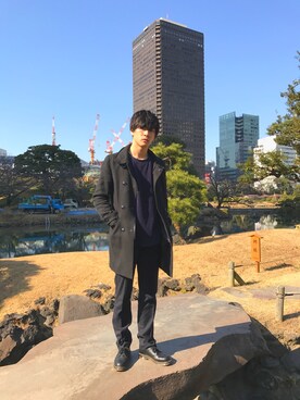 「Dr. Martens（ドクターマーチン）のDr.Martens VINTAGE1461（ブーツ）」を使った、くがけんさん（メンズ・179cm）の冬コーディネート