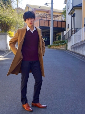 「m.f.editorial（エムエフエディトリアル）のアイテム（フォーマルスーツ/小物）」を使った、くがけんさん（メンズ・179cm）の冬コーディネート