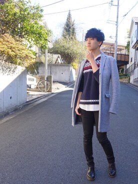 「MK MICHEL KLEIN（エムケーミッシェルクラン）のアイテム（ジャケット/アウター）」を使った、くがけんさん（メンズ・179cm）の冬コーディネート