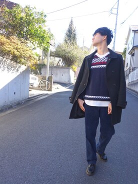 「MK MICHEL KLEIN（エムケーミッシェルクラン）のアイテム（ジャケット/アウター）」を使った、くがけんさん（メンズ・179cm）の冬コーディネート