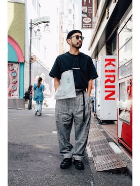 「MASTER&Co（マスターアンドコー）のアイテム（ファッション雑貨）」を使った、THE COMMON TEMPO 原宿Yさん（メンズ・165cm）の夏コーディネート