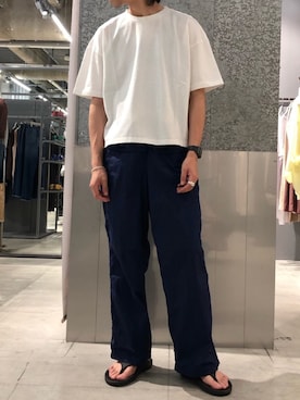 「Dorr49（ドアフォーナイン）のアイテム（パンツ）」を使った、スギさん（メンズ・174cm）の夏コーディネート