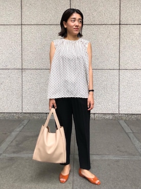 「ビジネス」｜「アイテム（その他シューズ）」を使った、Minoriさん（レディース・158cm）の夏コーディネート