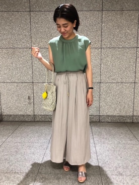 「ACCOMMODE（アコモデ）のアイテム（財布/小物）」を使った、Minoriさん（レディース・158cm）の夏コーディネート