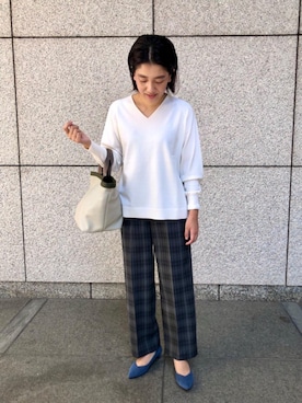 「ビジネス」｜「アイテム（ブルゾン）」を使った、Minoriさん（レディース・158cm）の秋コーディネート
