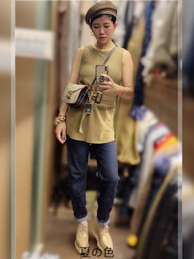 「MichaelKors」｜「アイテム（ハンチング/ベレー帽）」を使った、Feng🇹🇼さん（レディース・157cm）の秋コーディネート