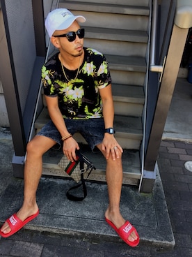 「AVALANCHE（アバランチェ）のアイテム（帽子）」を使った、⛪️akilla⛪️さん（メンズ・170cm）の夏コーディネート