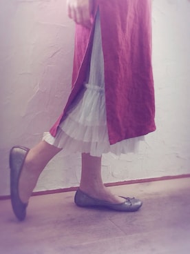 「dosa（ドーサ）のアイテム（スカート、ホワイト系）」を使った、mamieさん（レディース・158cm）の夏コーディネート