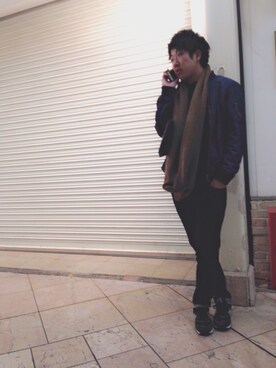 「UNITED ARROWS（ユナイテッドアローズ）のアイテム（MA-1）」を使った、ZUMさん（メンズ・177cm）の秋コーディネート