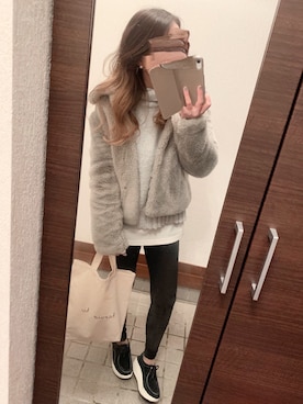 「ロン毛」｜「アイテム（バッグ）」を使った、いっさんさん（レディース・157cm）の冬コーディネート