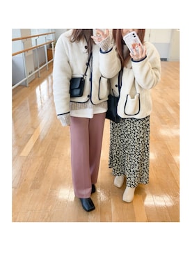「GOGOSING（ゴゴシング）のアイテム（ジャケット/アウター）」を使った、いっさんさん（レディース・157cm）の冬コーディネート