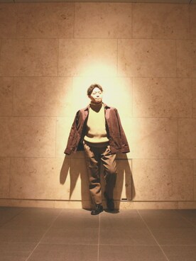 「チョコ色に染まれ」｜「アイテム（カバーオール）」を使った、てるさん（メンズ・167cm）の冬コーディネート